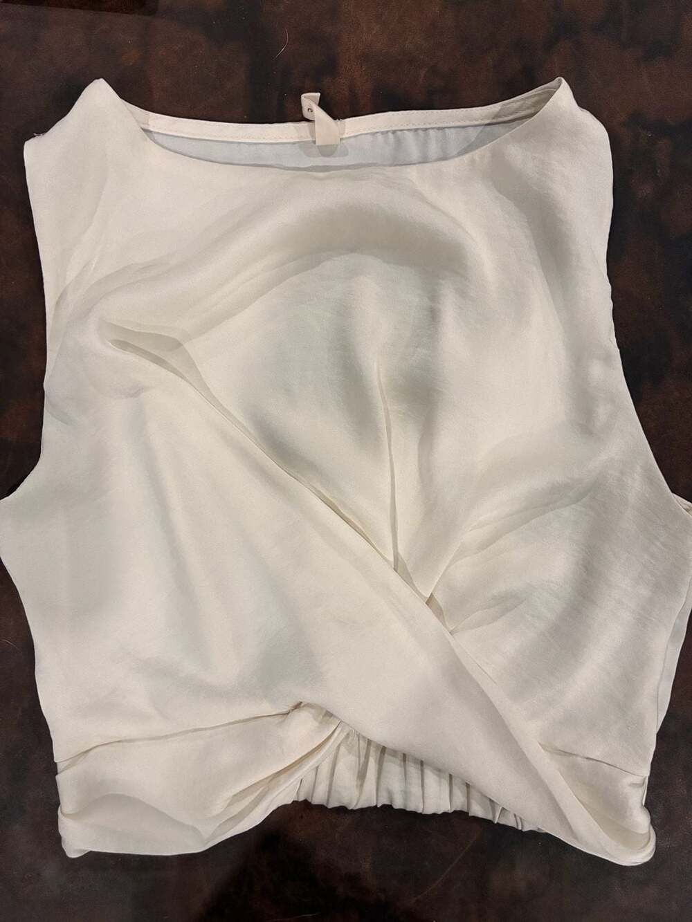 Tyche Sleeveless Draped Front Blouse Size M